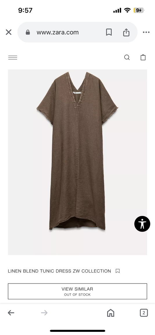 Chocolate Brown Linen Dress