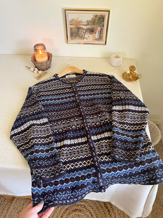 Blue Button Up Sweater (2X)
