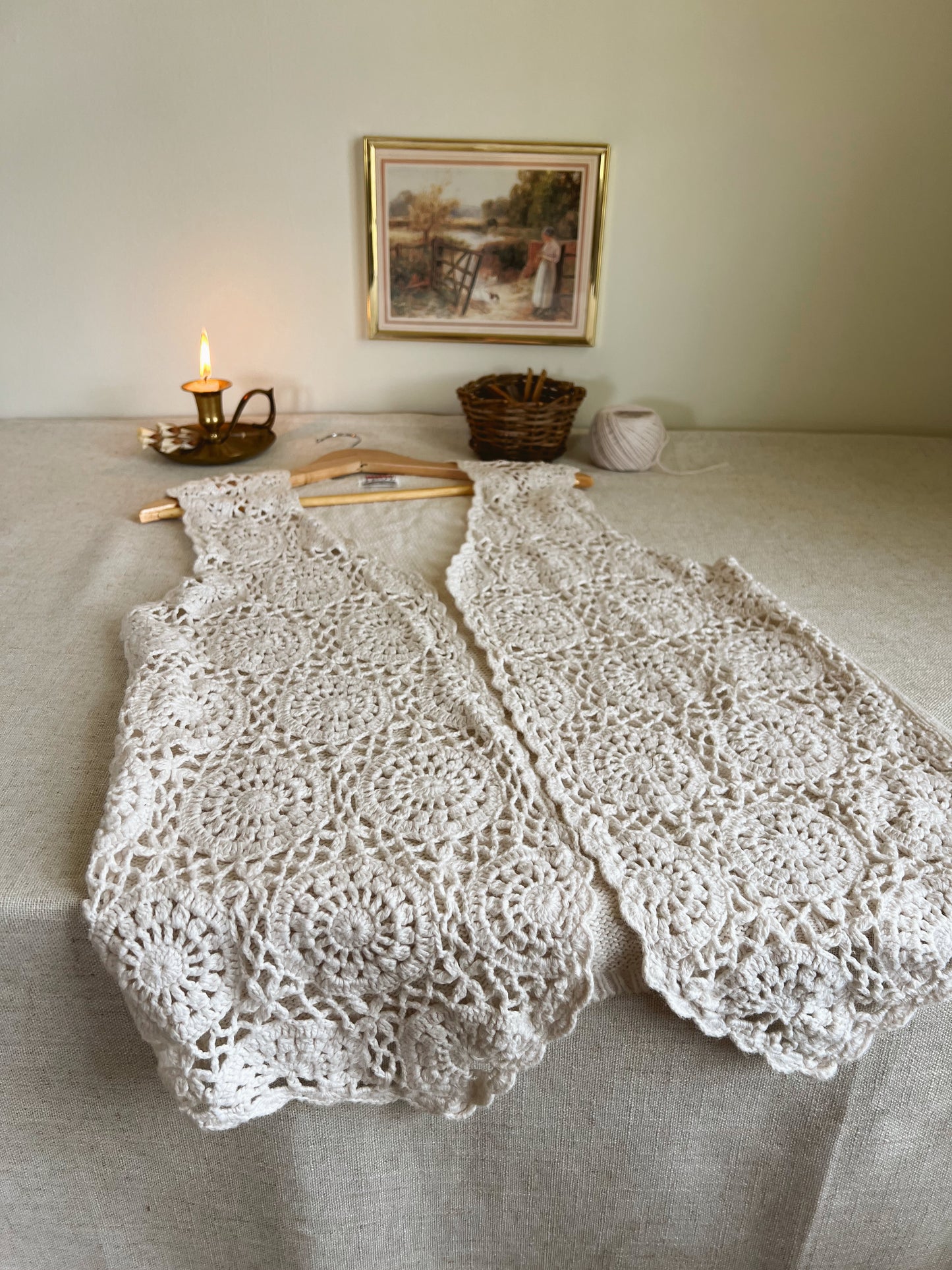 Vtg Crochet Vest (L)