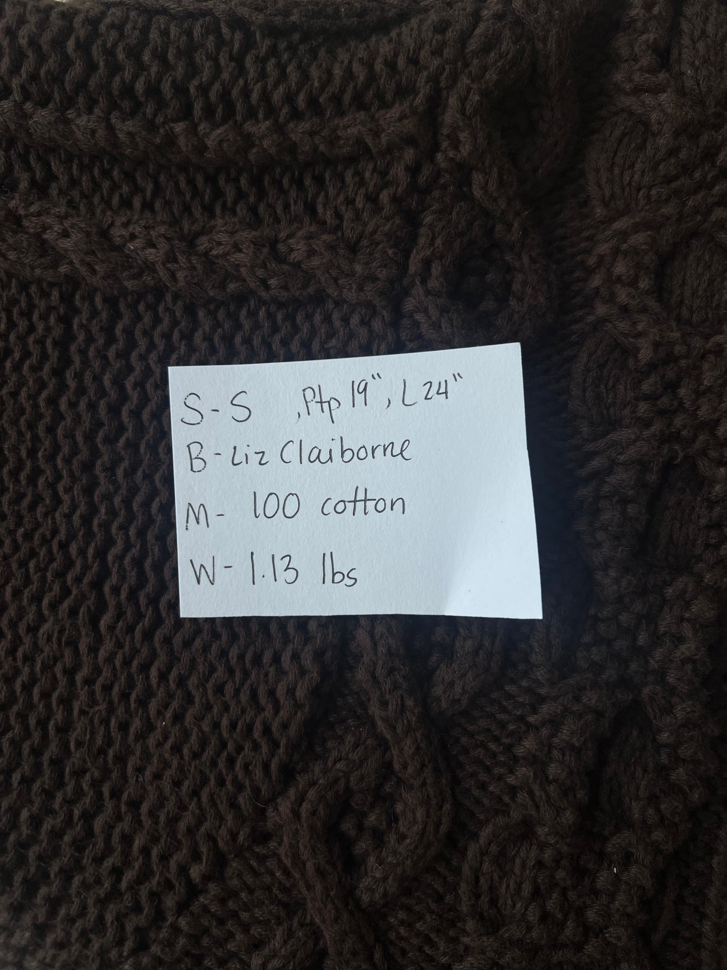 Vintage Cable Knit Sweater (S)