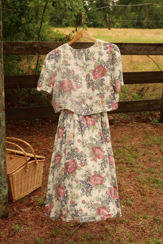 Vintage Floral Dress (M/L)