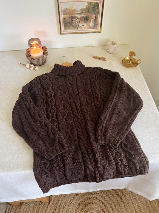 Vintage Cable Knit Sweater (S)