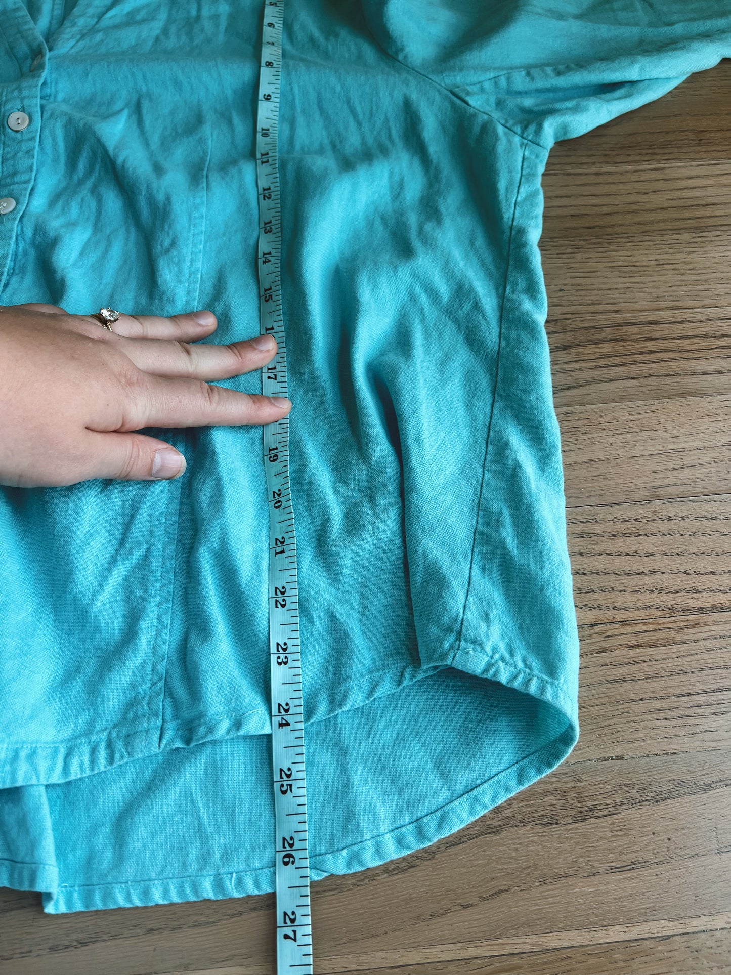 Teal Linen Button Up (XL)