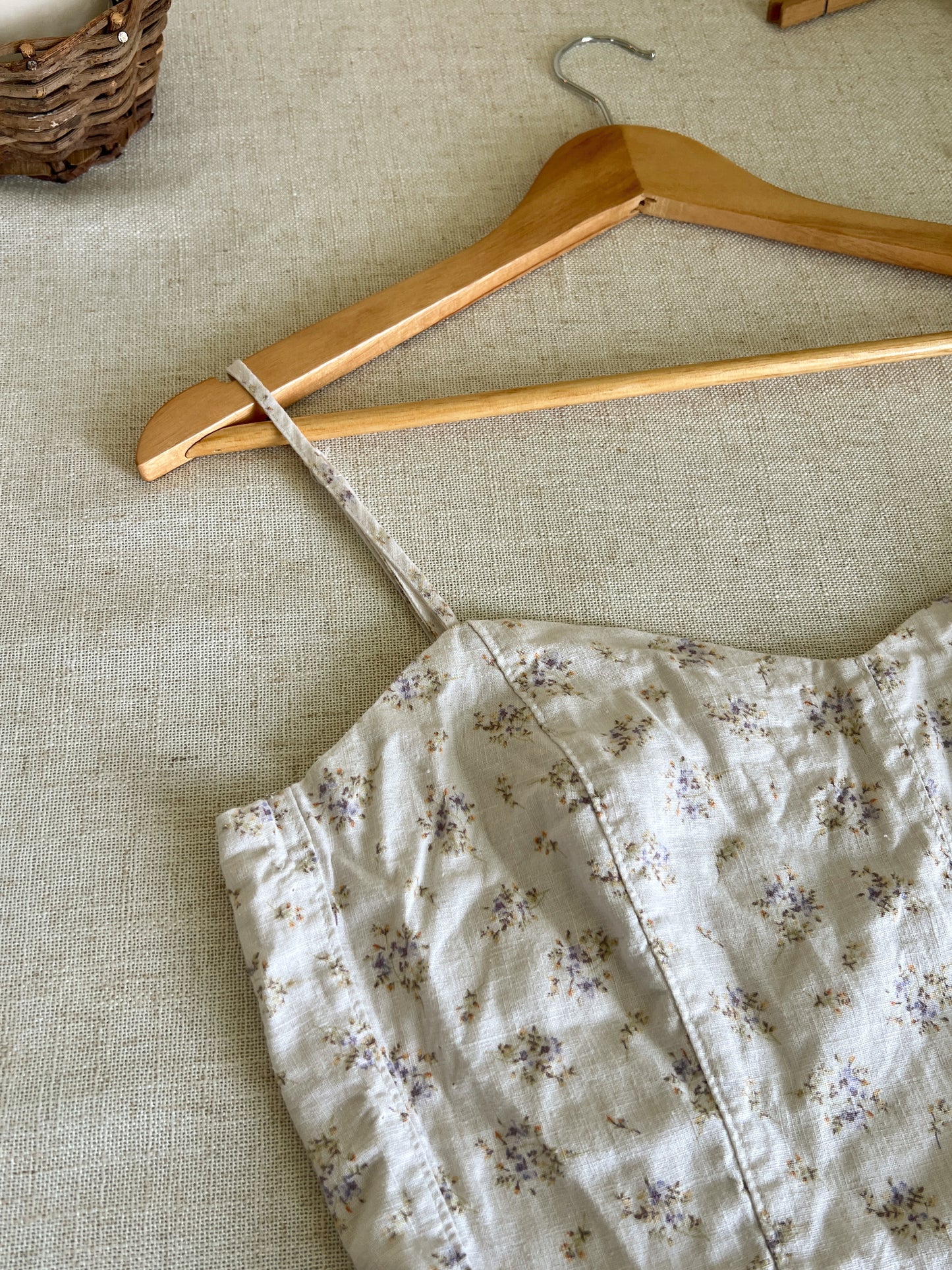 Linen Floral Maxi Dress (M)