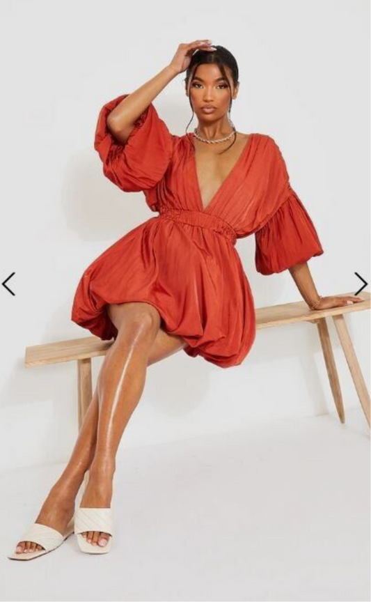 Puff Sleeve Mini Dress (12)