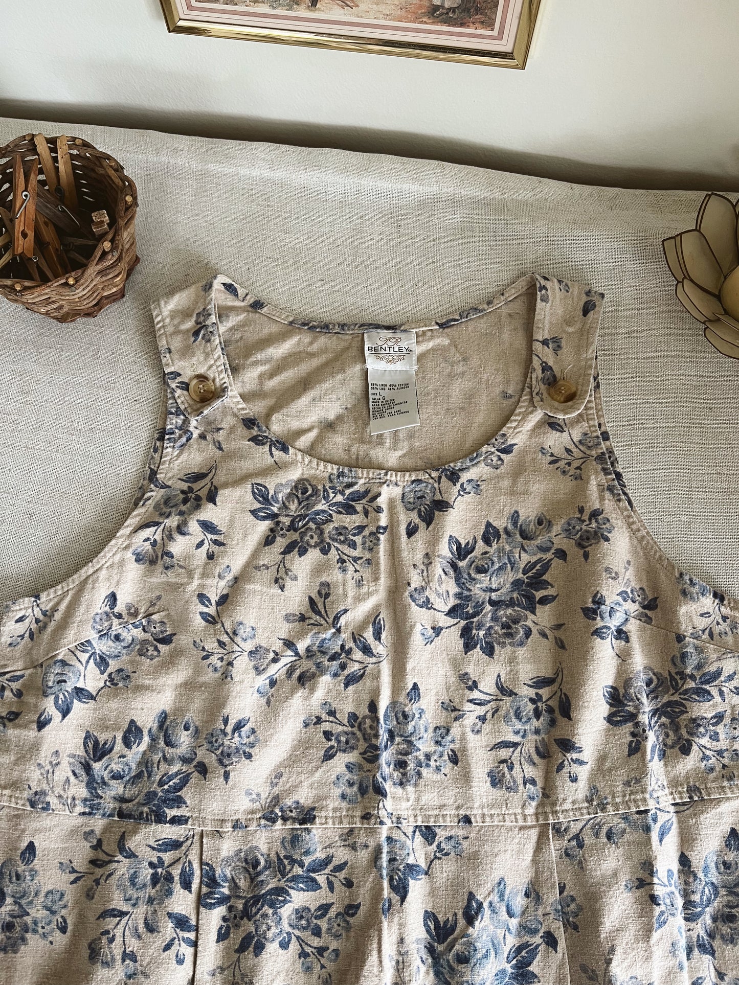Vintage Linen Dress (L)
