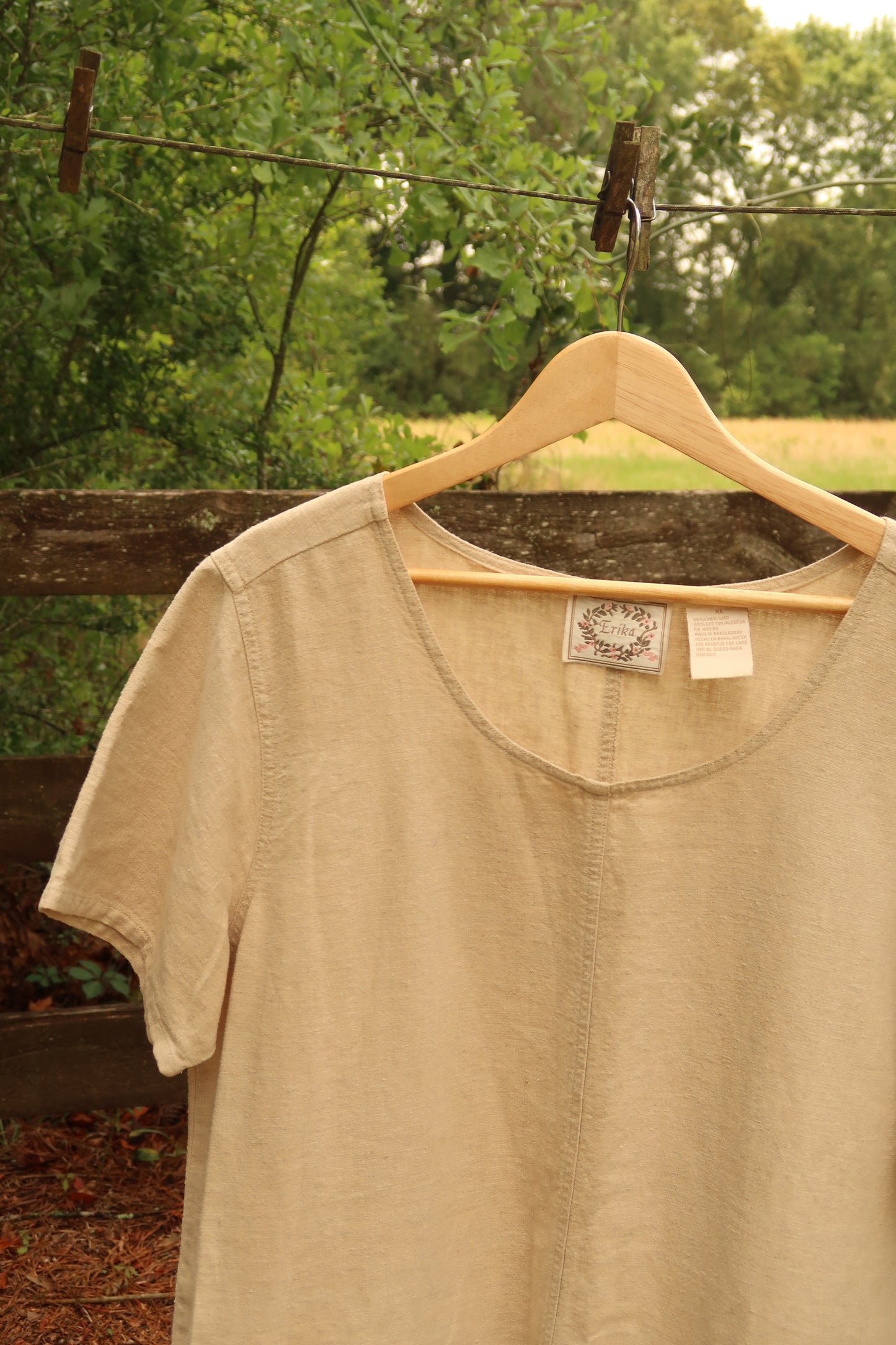 Vintage Linen/Cotton Blend Dress (XL)