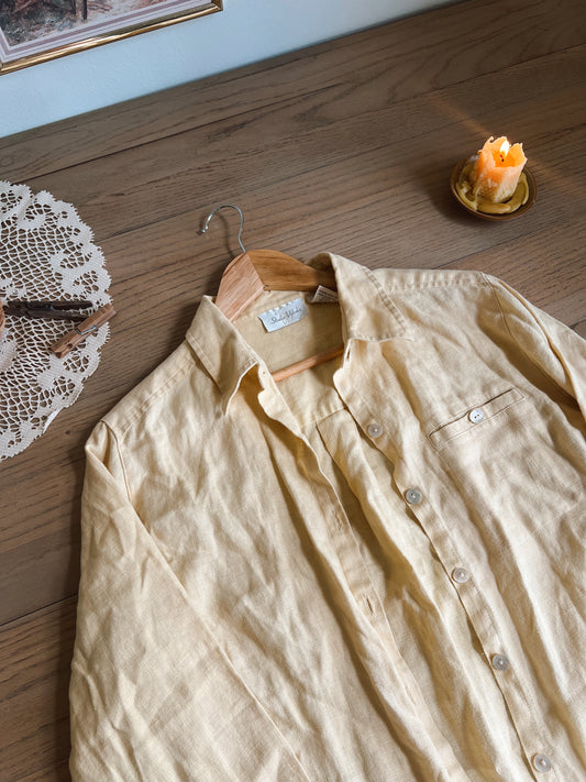 Butter Yellow Linen Blouse (S)