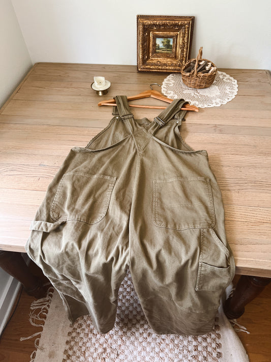 Sage Green Denim Overalls (XL)
