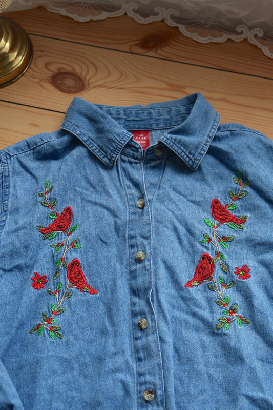 Red Bird Blouse (L)