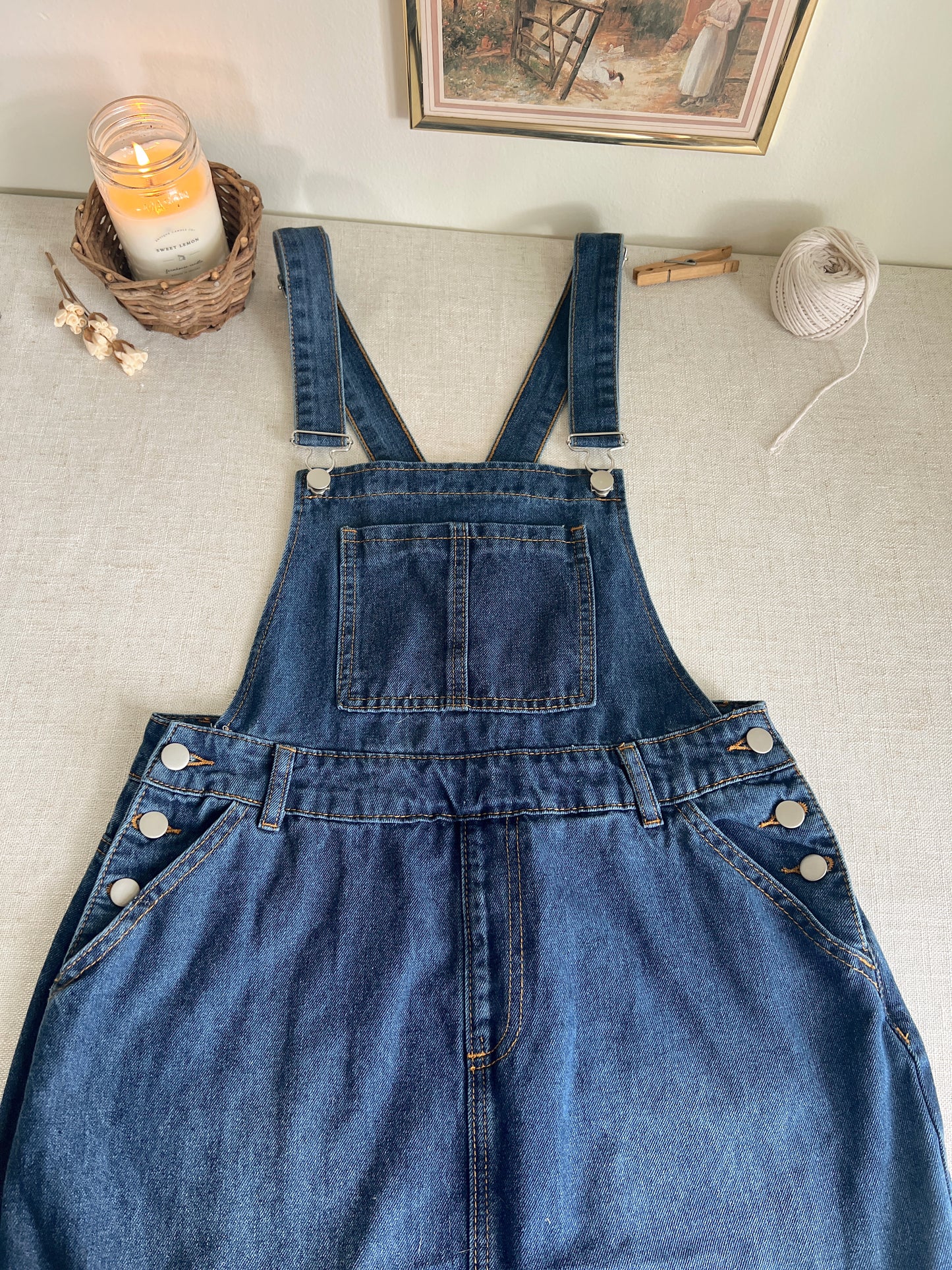 Denim Overall Dress (L)