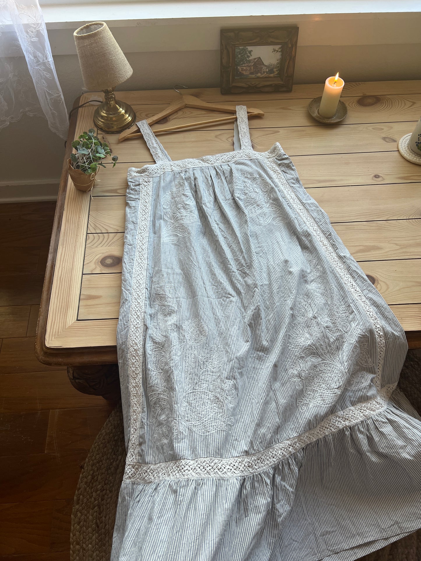 Pinstriped Lacey Dress (L)