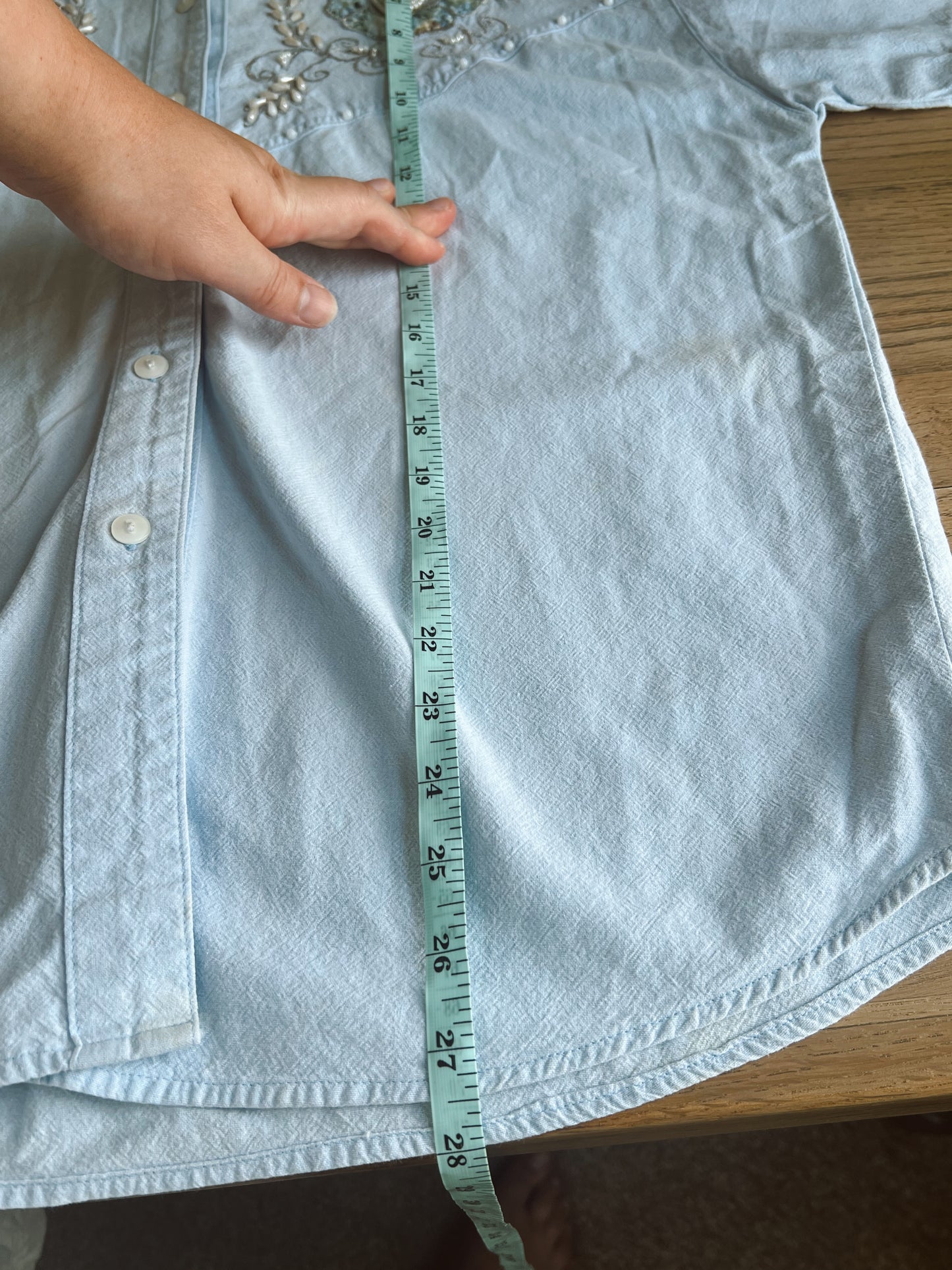 Vintage Light Wash Button Up (M)