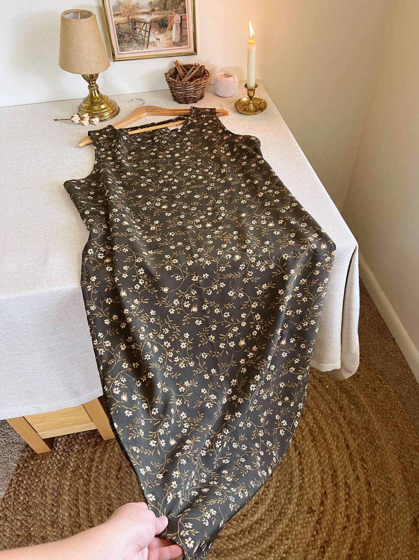 Vintage Floral Dress (L)