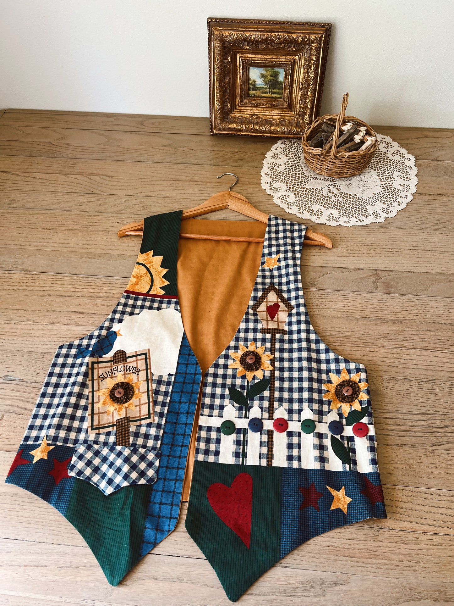 Vintage Sunflower Vest (L)