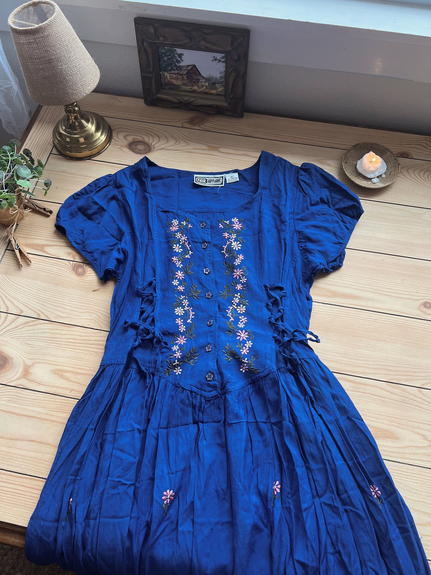 Vtg Floral Dress (L/XL)
