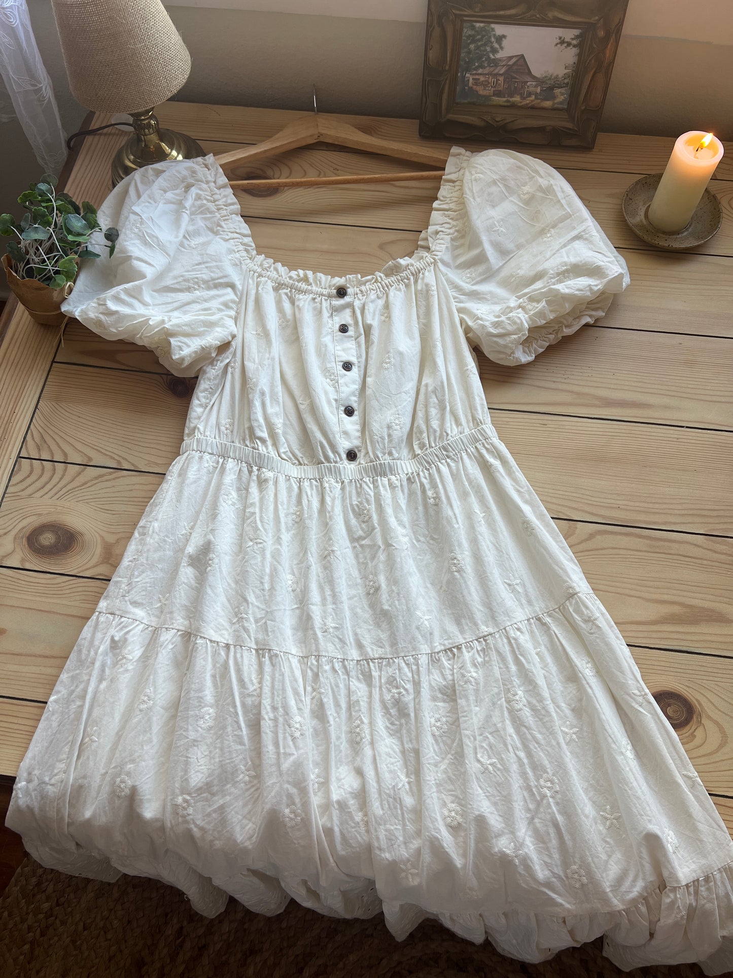 Dreamy Puff Sleeve Dress (M)