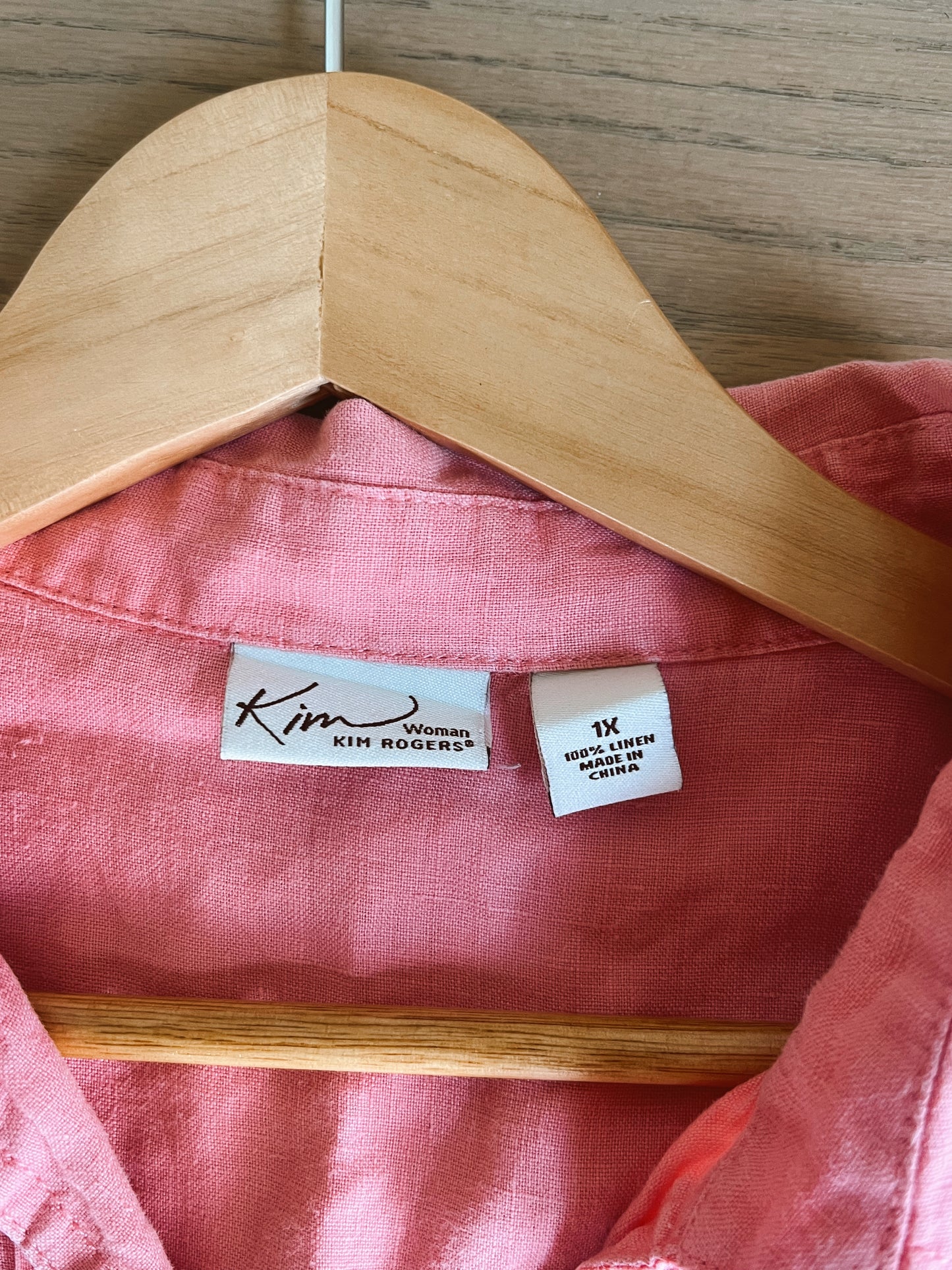 Watermelon Pink Linen Blouse (XL)