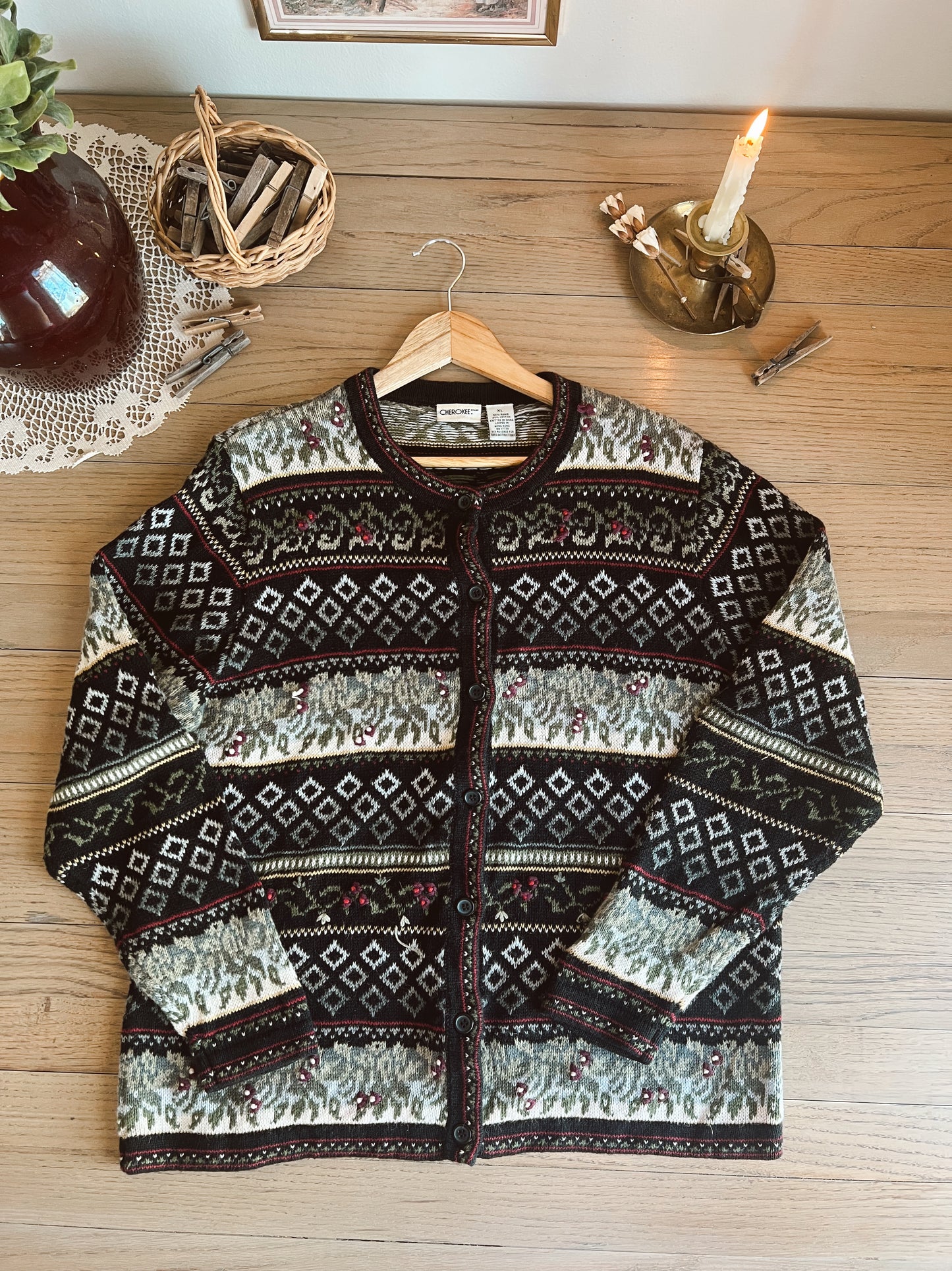 Vintage Knit Cardigan (XL)