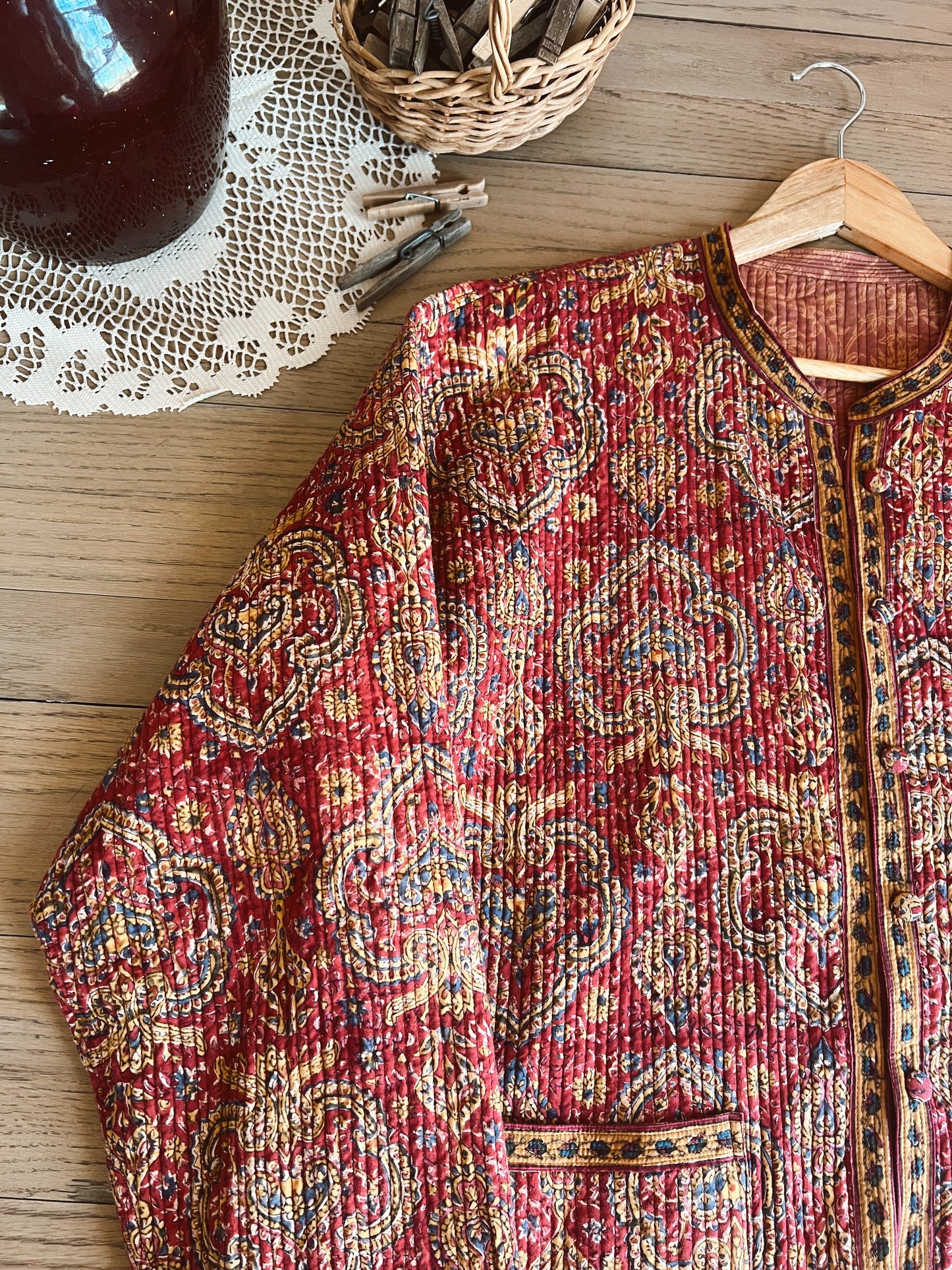 Handmade Reversible Quilted Jacket (XL)