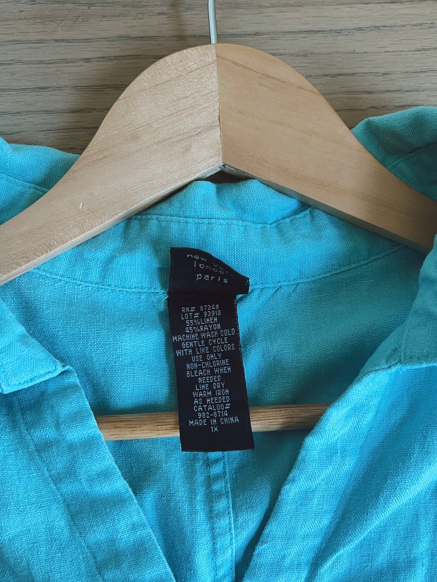 Teal Linen Button Up (XL)