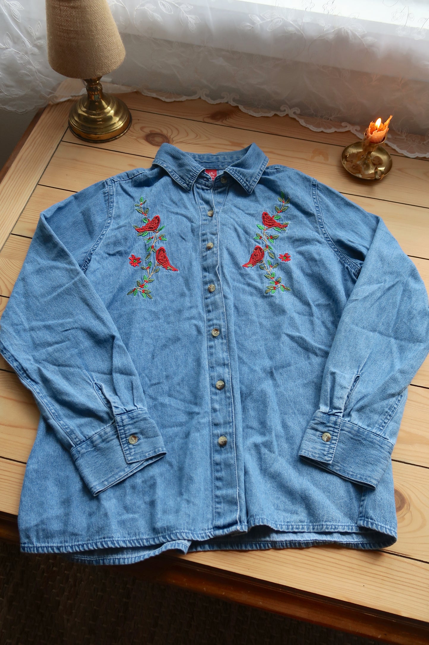 Red Bird Blouse (L)