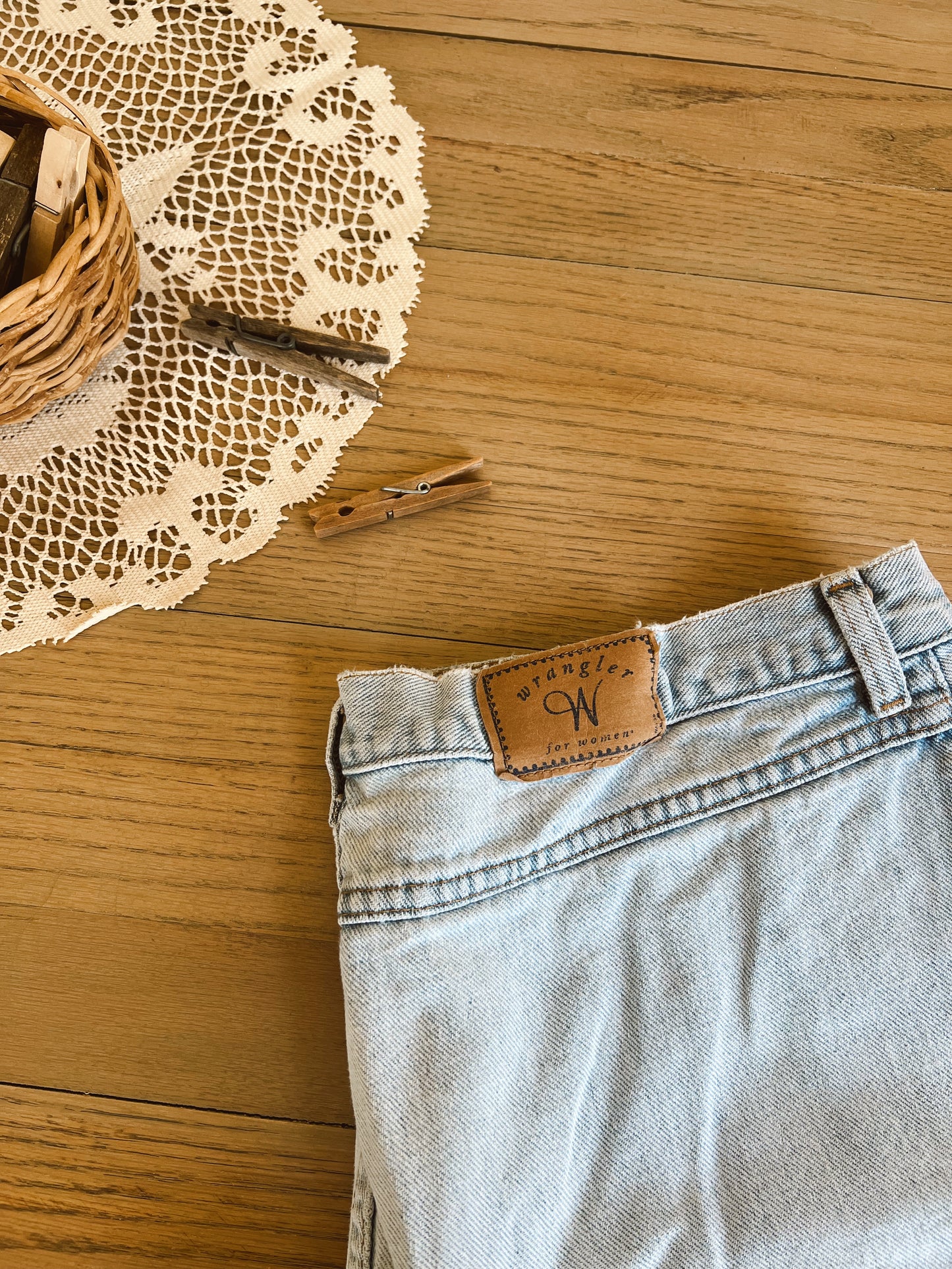 Light Wash Wrangler Denim Shorts (34”W)