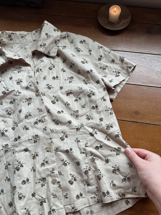 Vtg Linen Blouse (M/L)