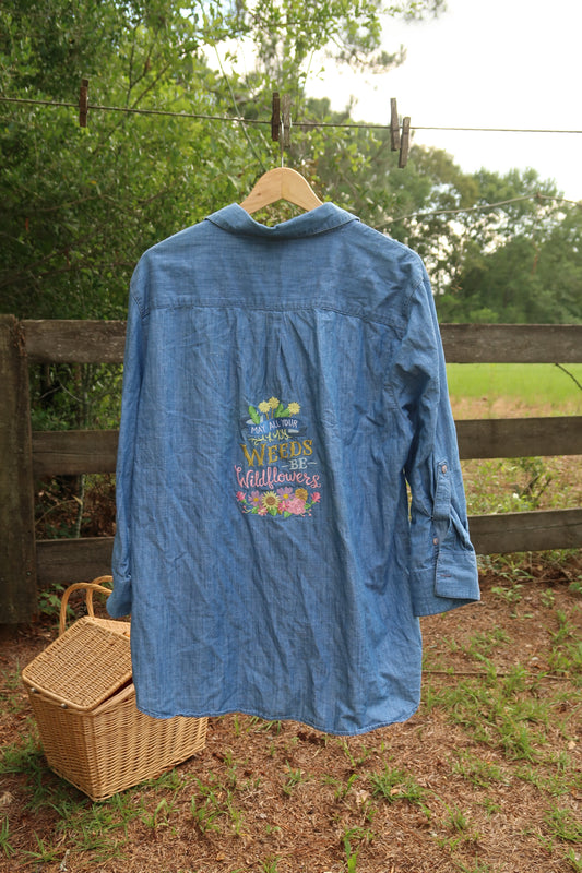 Precious Embroidered Button Up (XL)