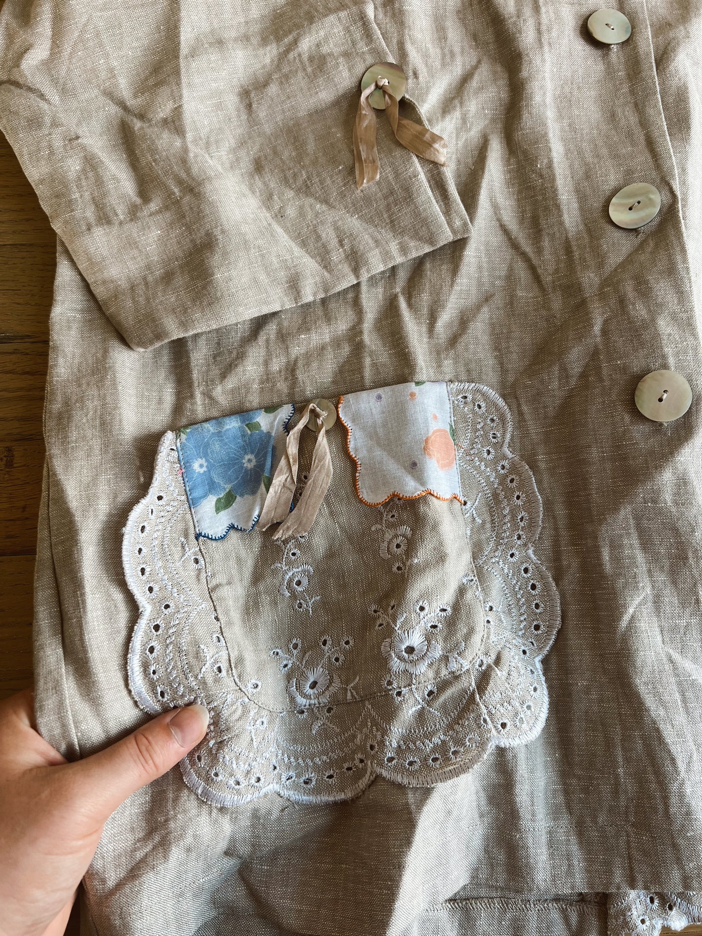 Gorgeous Upcycled Linen Blouse (XL)