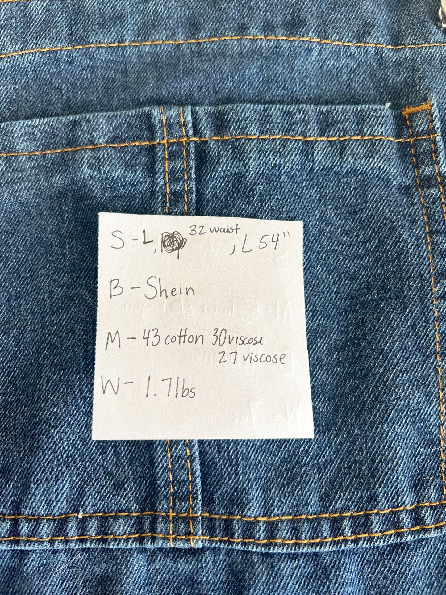 Denim Overall Dress (L)