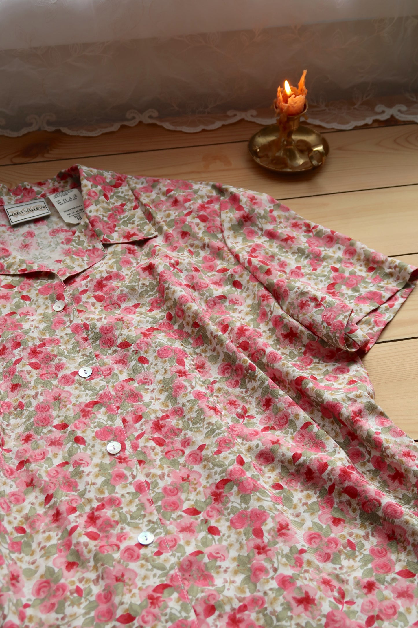 Floral Linen Blouse (M)