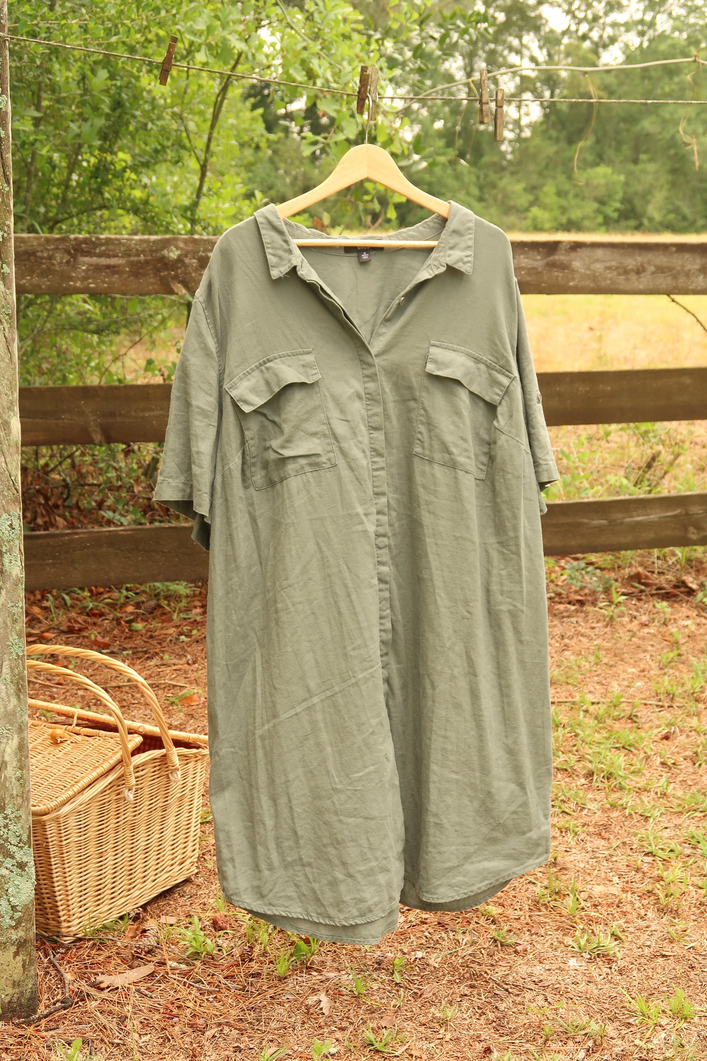 Linen Blend Dress (3X)