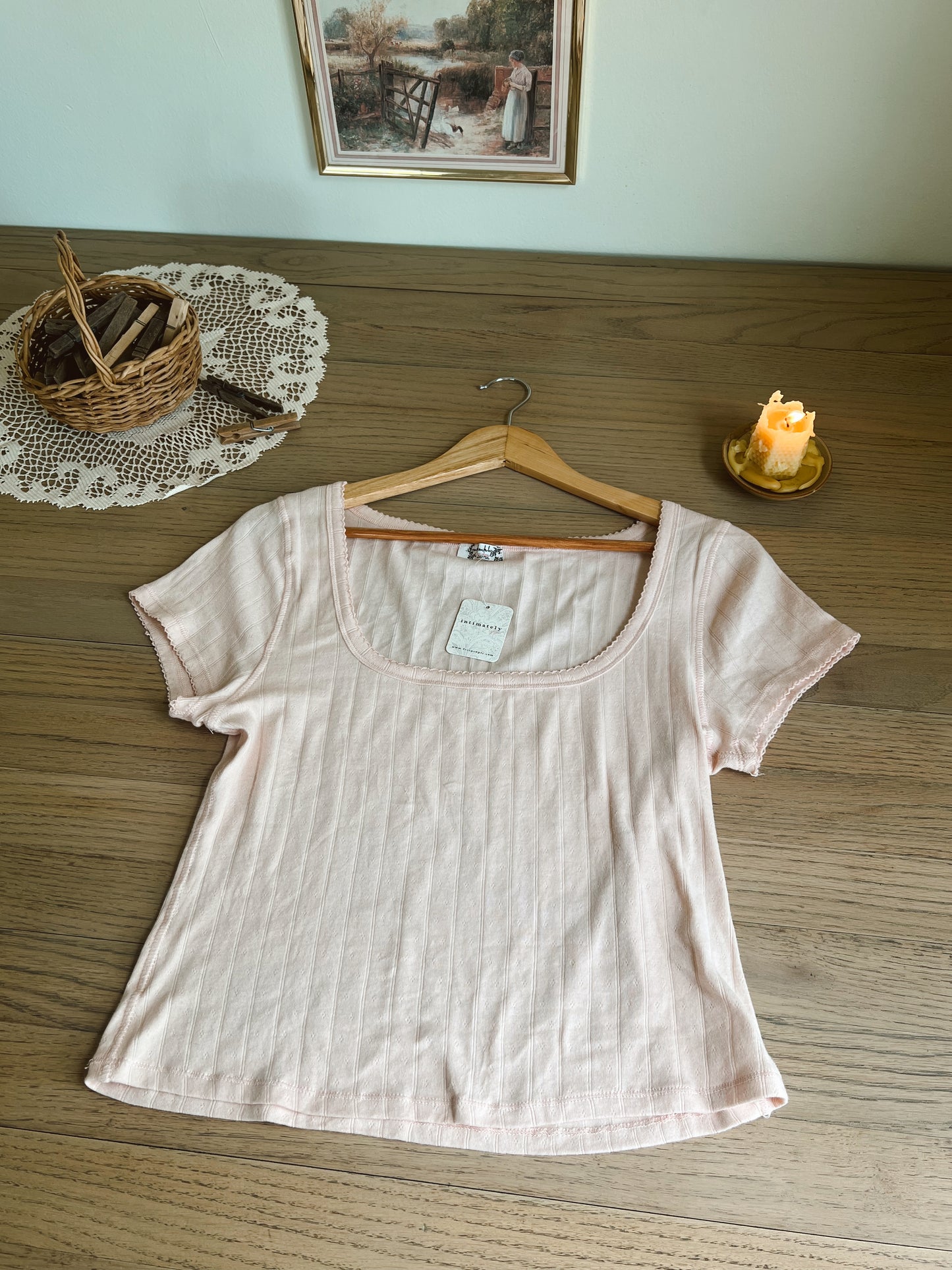 Free People Pointelle Tee(L)