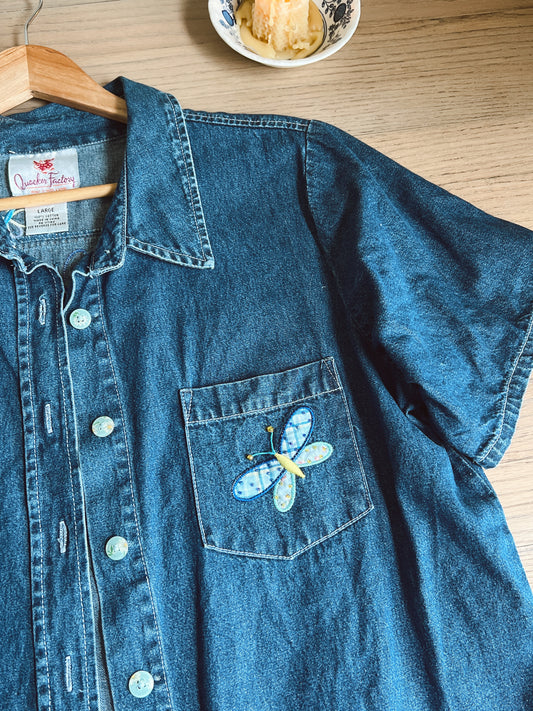 Vintage Denim Button Up(L)