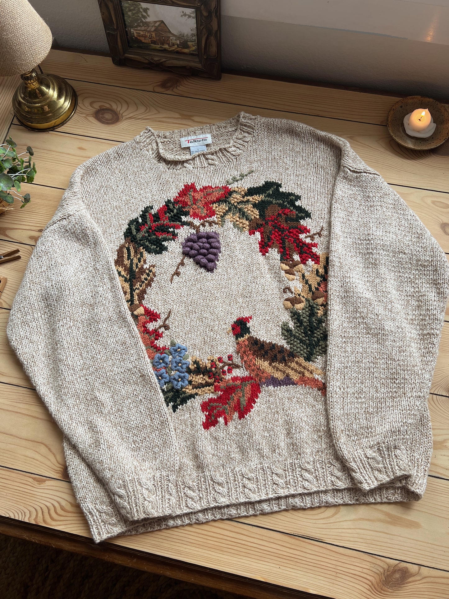 Gorgeous Vtg Knit Sweater (L)