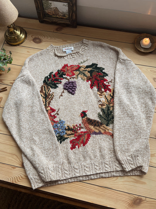 Gorgeous Vtg Knit Sweater (L)