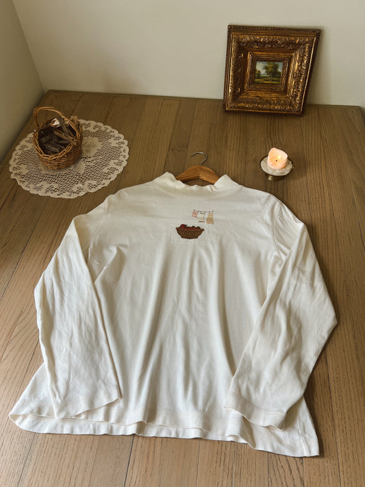 Strawberry Mock-neck Blouse (L)