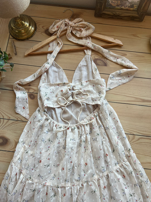 Cream Floral Dress (S)