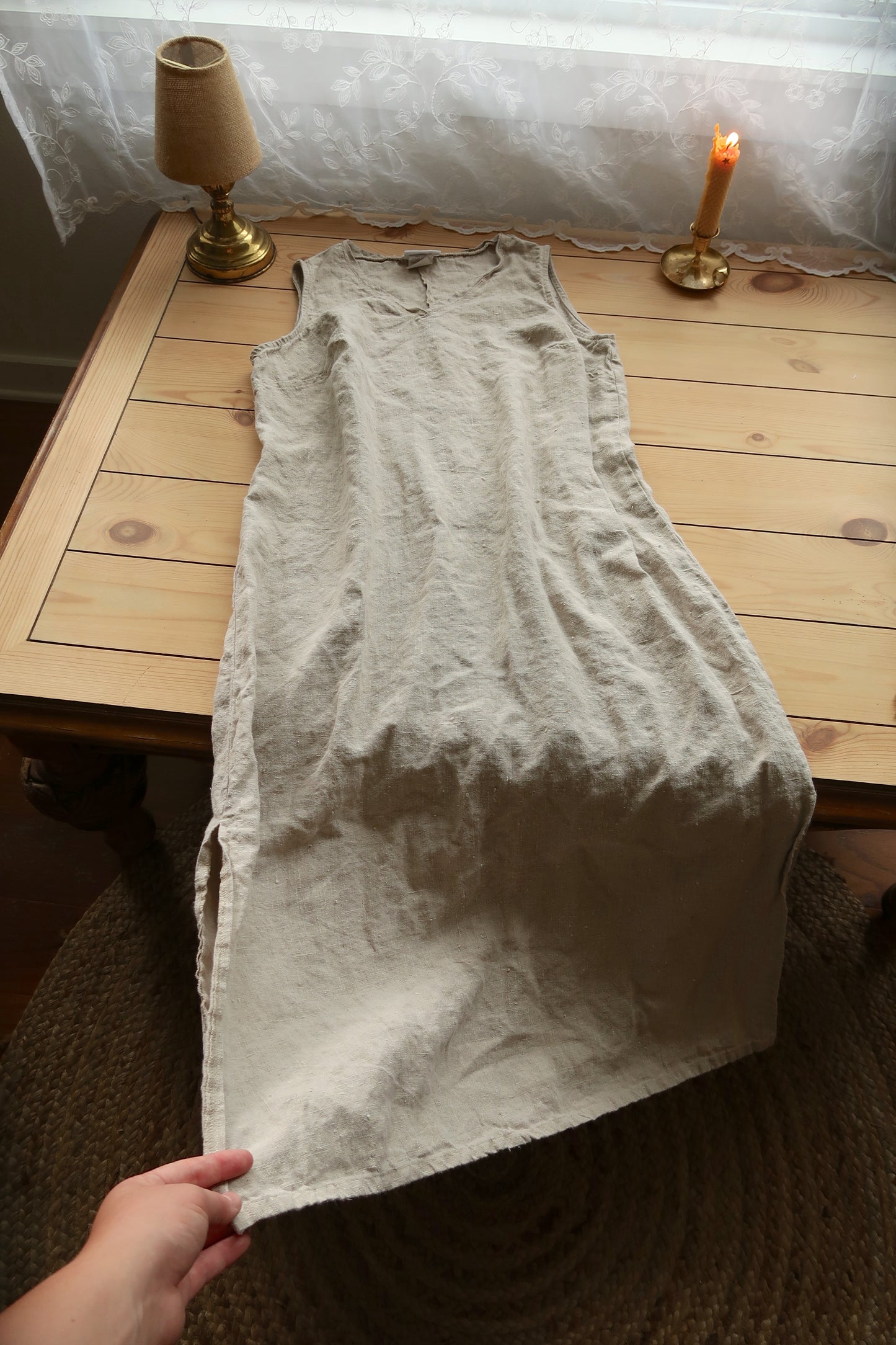Vintage Linen Dress (L/XL)