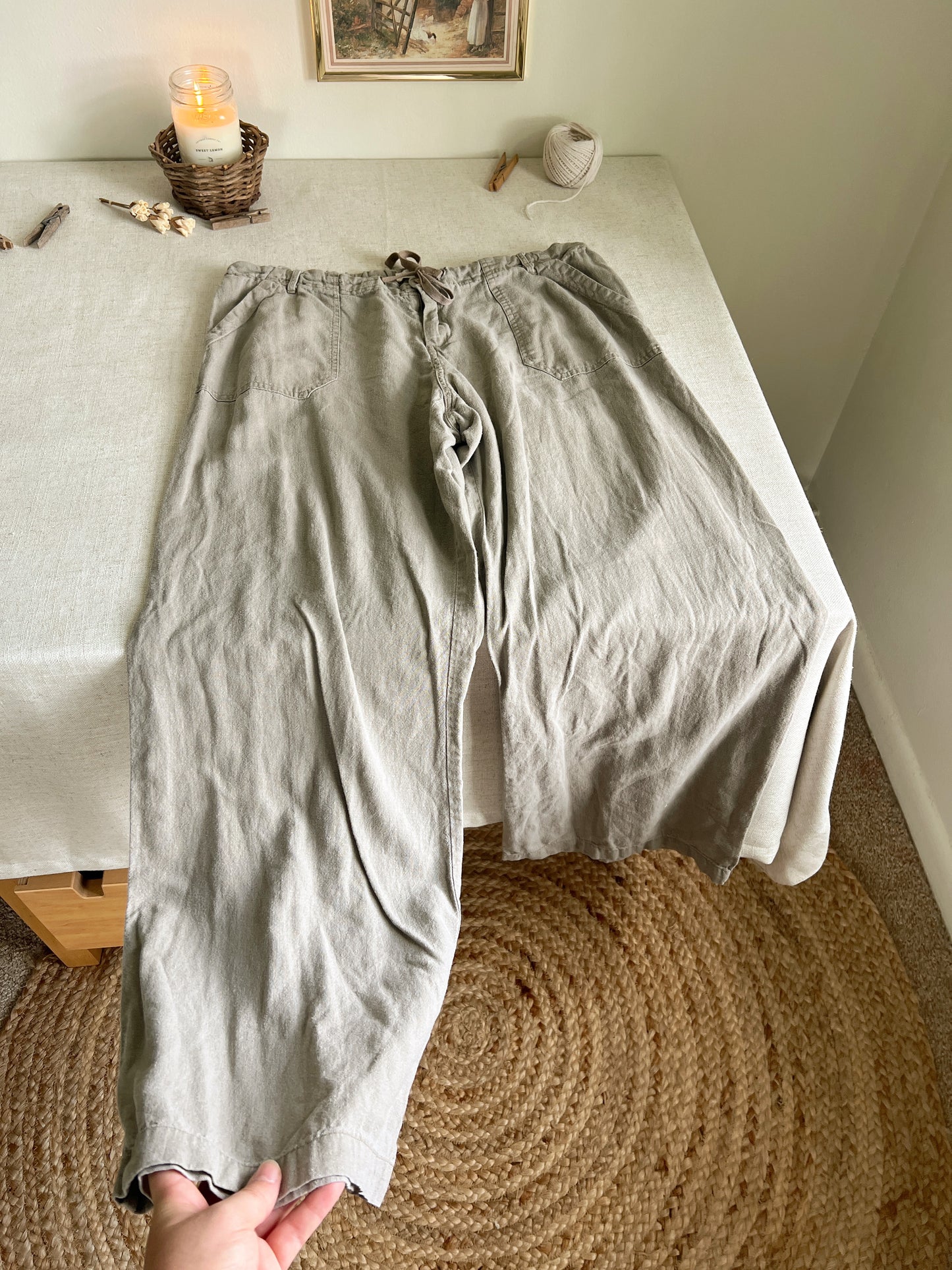Sage Linen Pants (XL)
