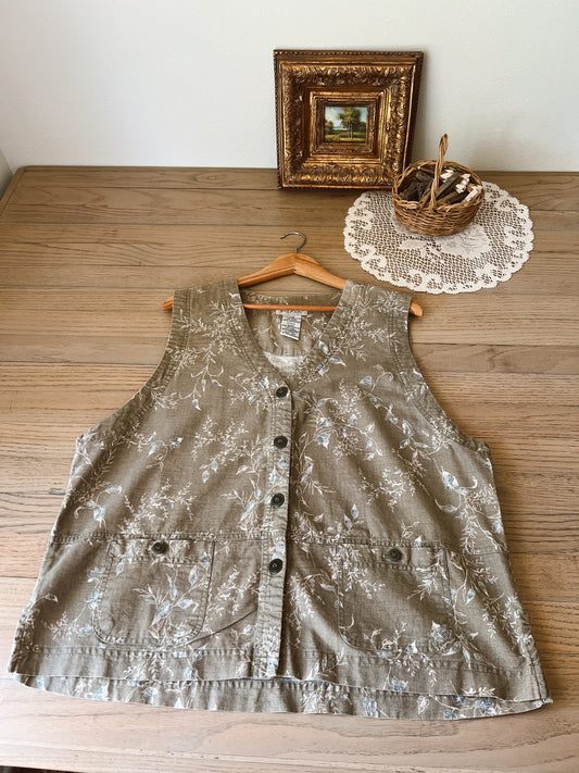 Vintage Floral Vest (XL)