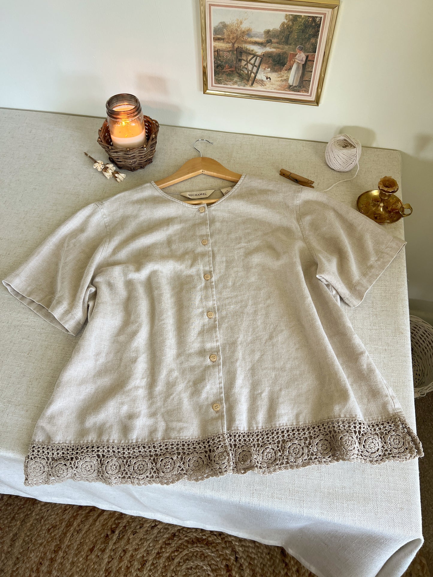 Linen Blend Blouse (XL)