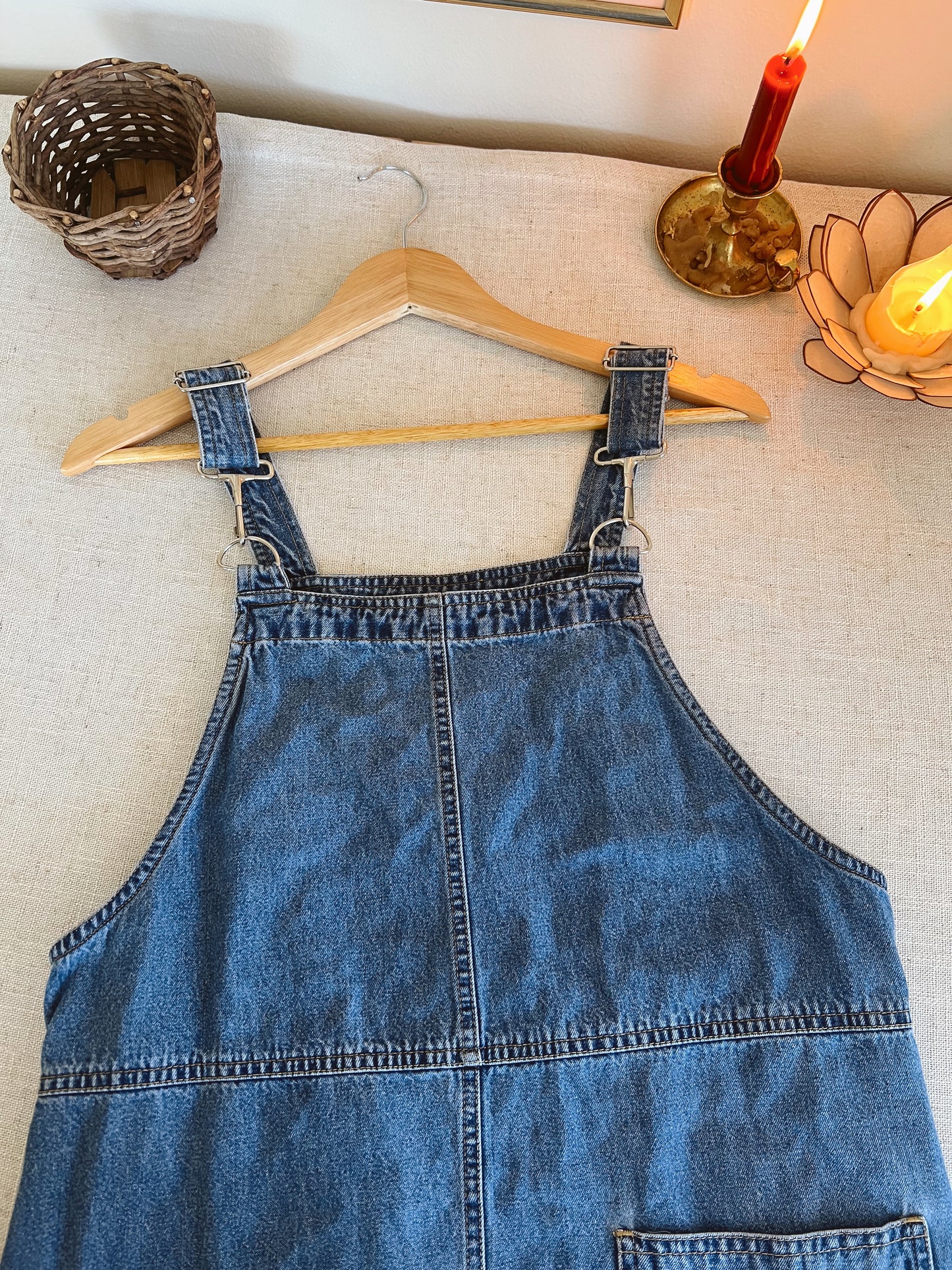 Vtg Denim Overall Dress (M)
