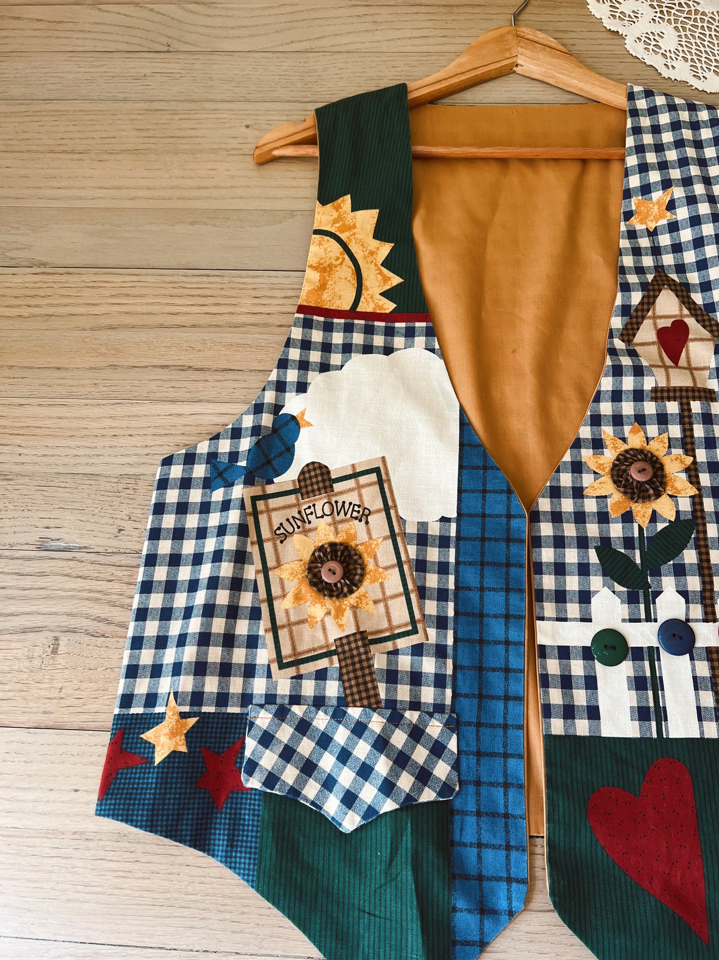 Vintage Sunflower Vest (L)