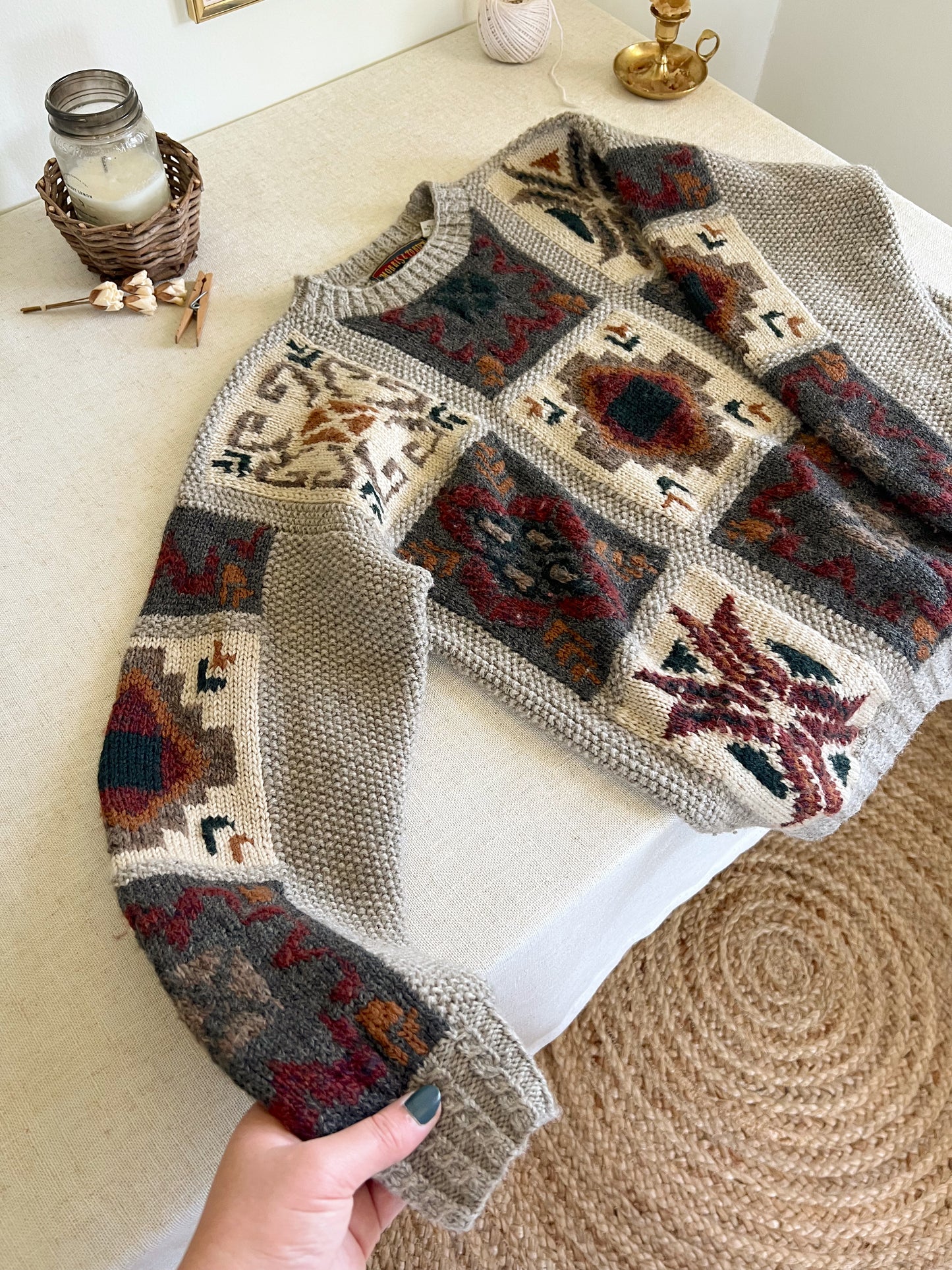 Vintage Grandpa Sweater (L)
