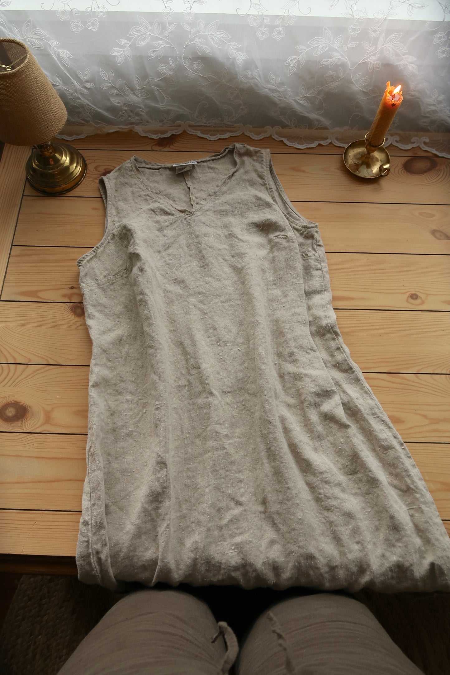 Vintage Linen Dress (L/XL)