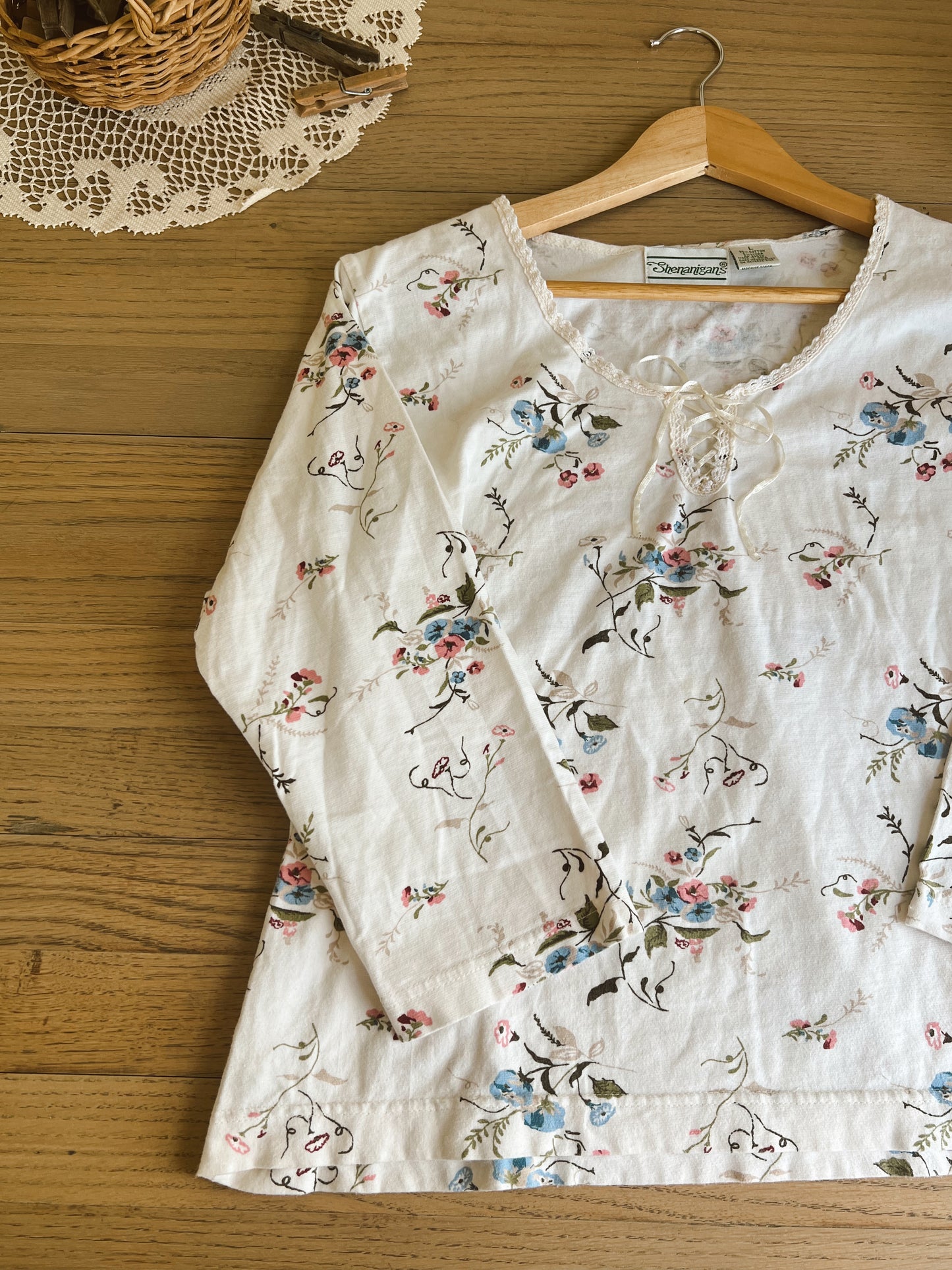 Vintage Floral Blouse (L)