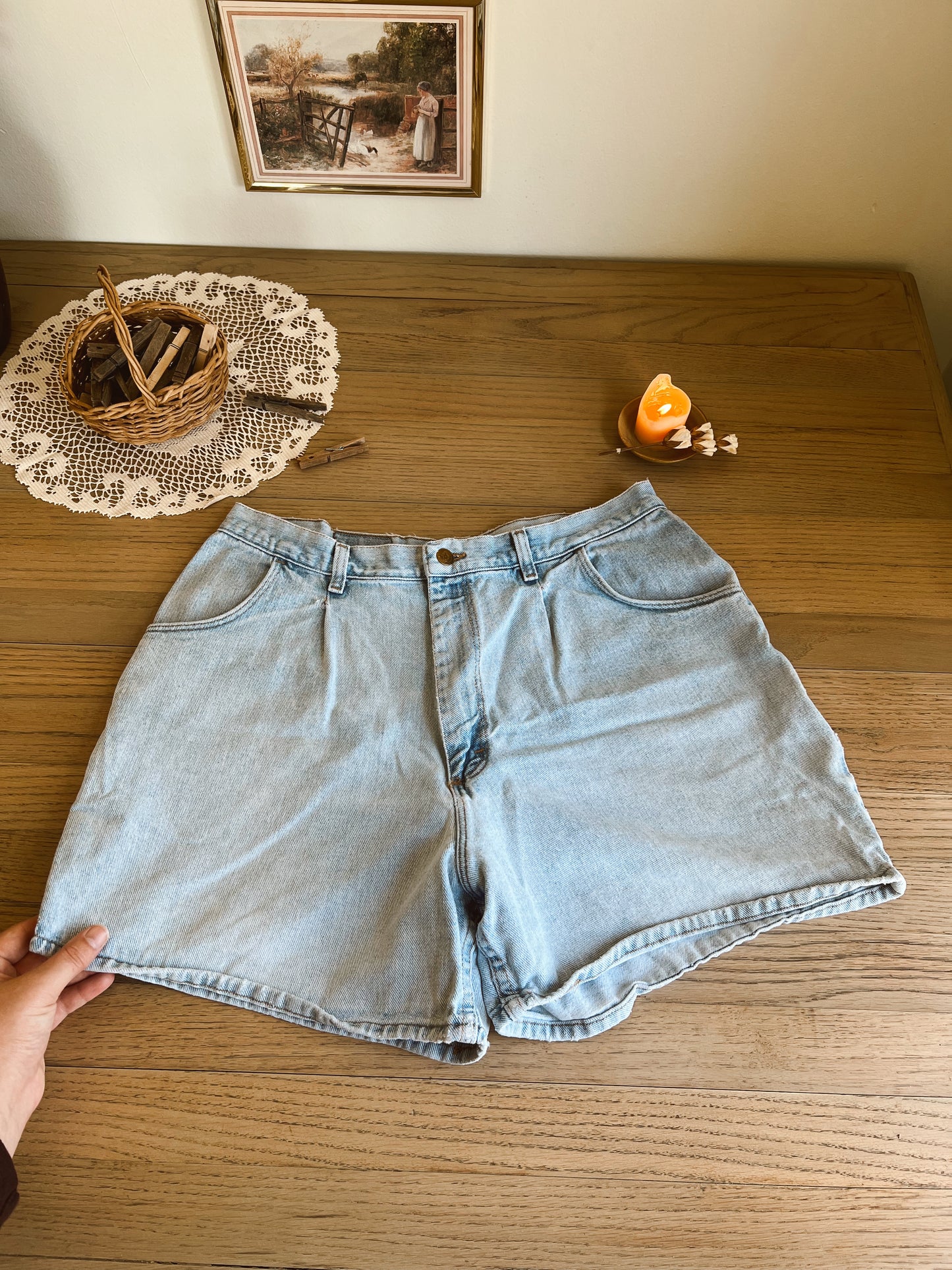 Light Wash Wrangler Denim Shorts (34”W)