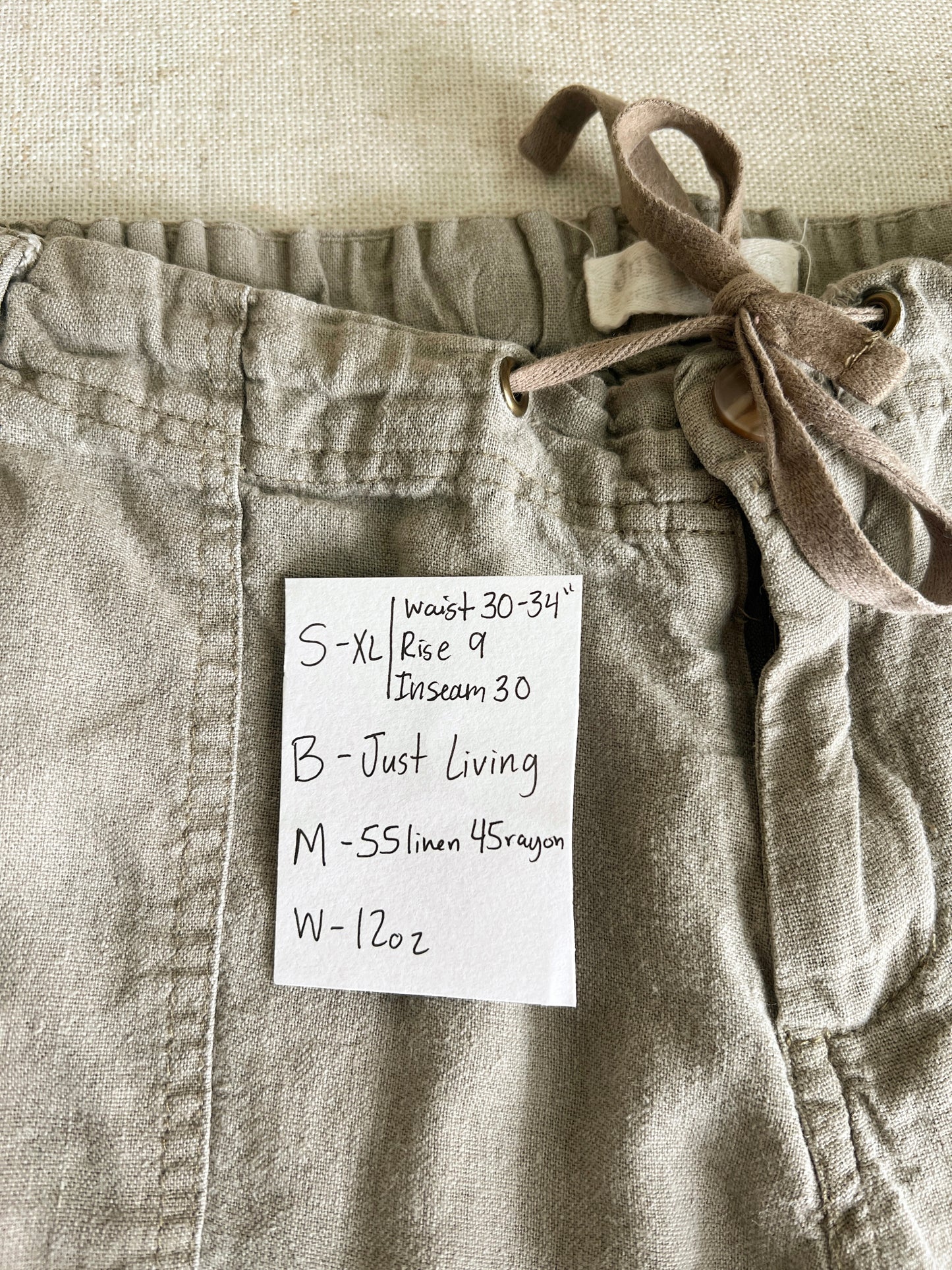 Sage Linen Pants (XL)